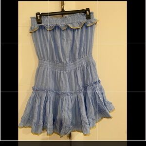 Misa strapless elastic blue dress
